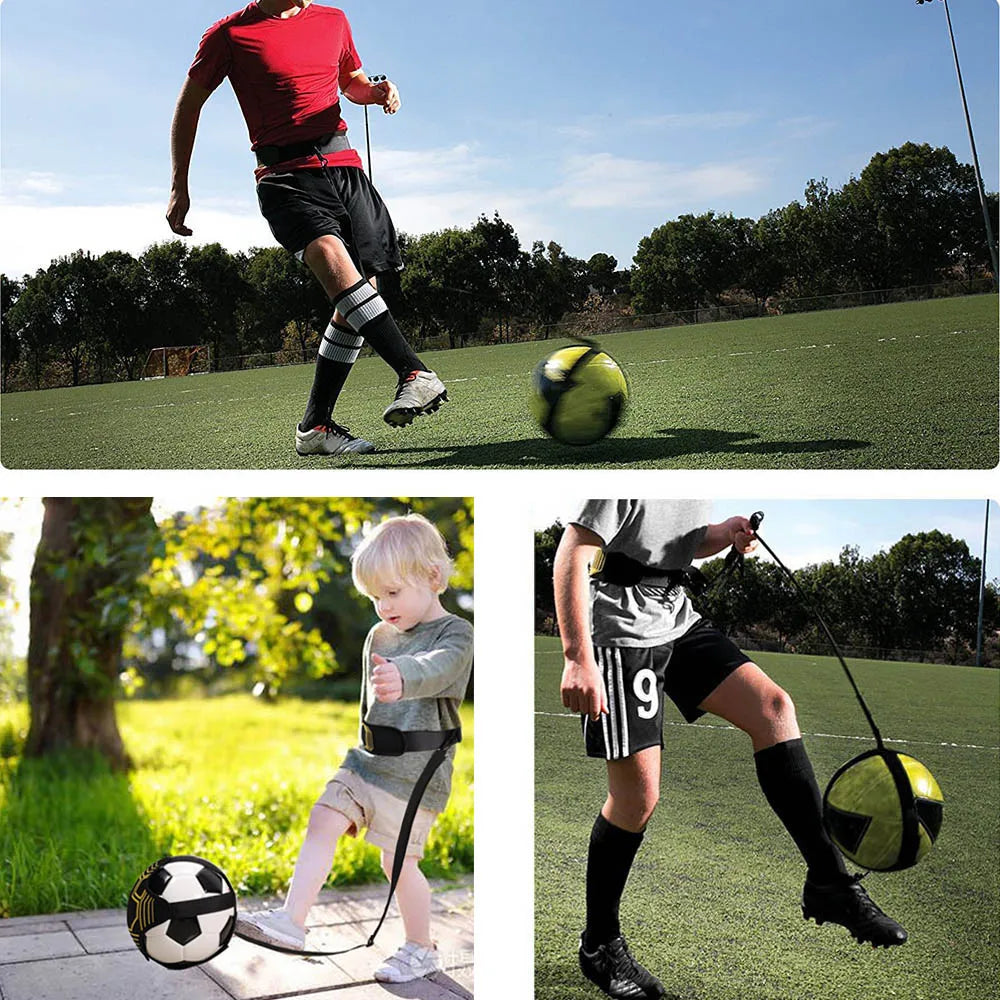 Soccer Ball Juggle Bags Children Auxiliary Circling Training Belt Kids Soccer Kick Trainer Kick Solo Soccer Trainer Football